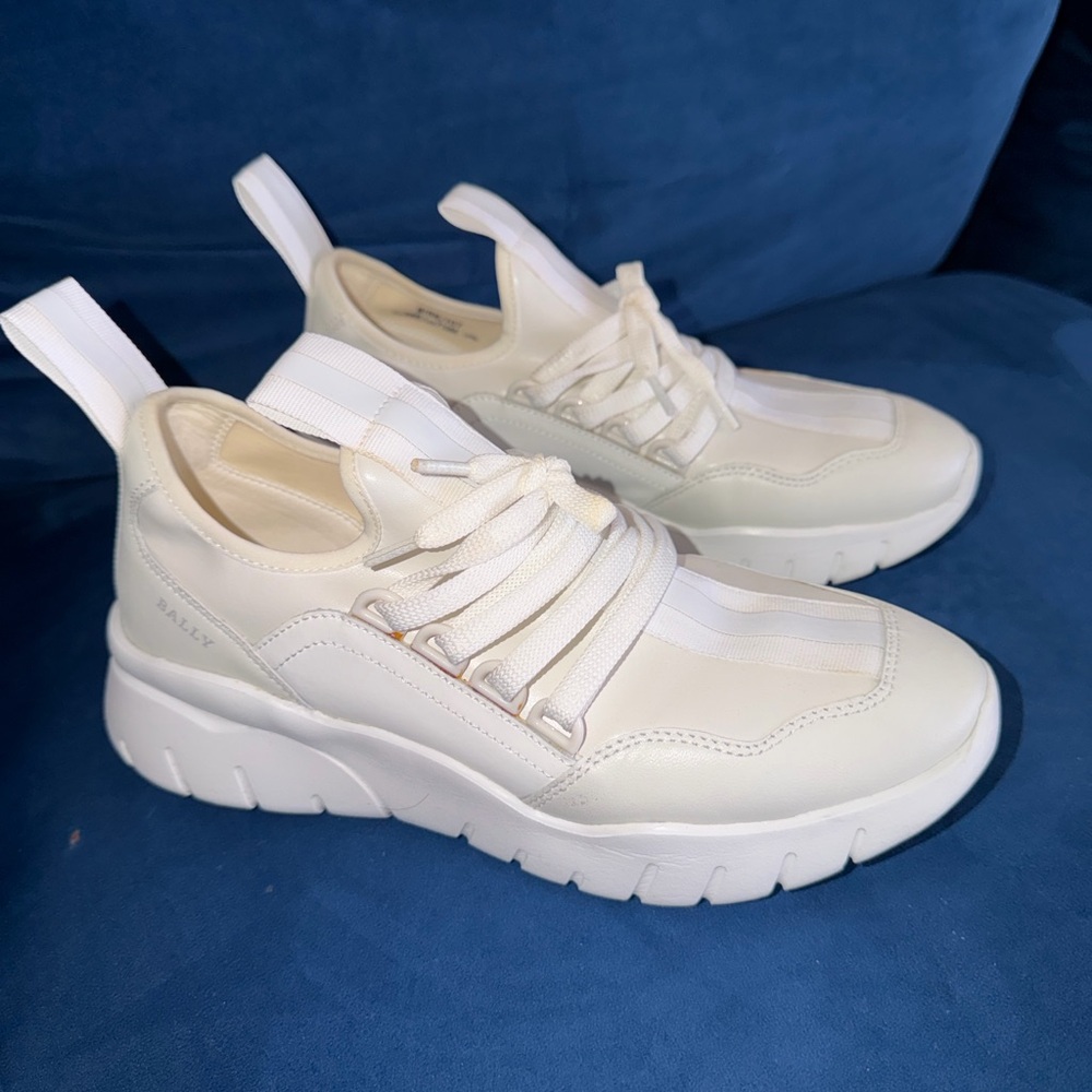 Bally Bise White Leather Sneakers
